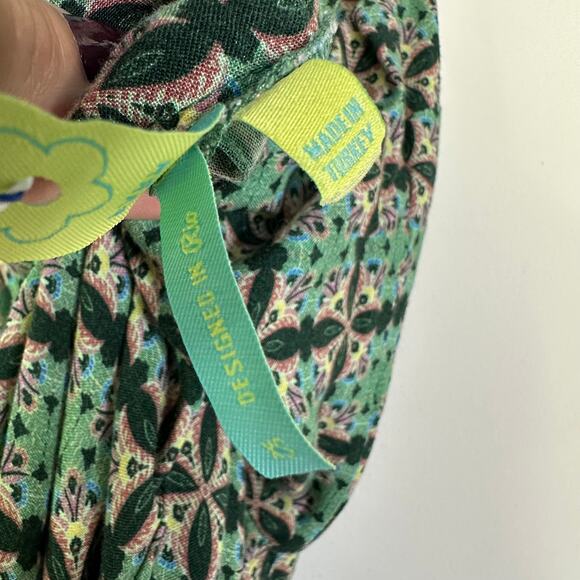 Farm Rio Green Floral Print Honolulu Wide Leg Pant Jumpsuit XS Anthropologie - Picture 4 of 11